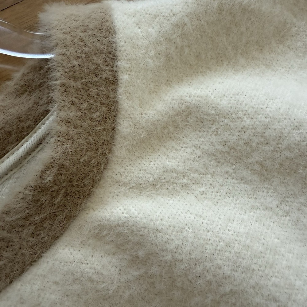 Maeve Cozy Ringer Sweatshirt Women S Ivory Beige Trim $118 New with tags - Picture 3 of 10